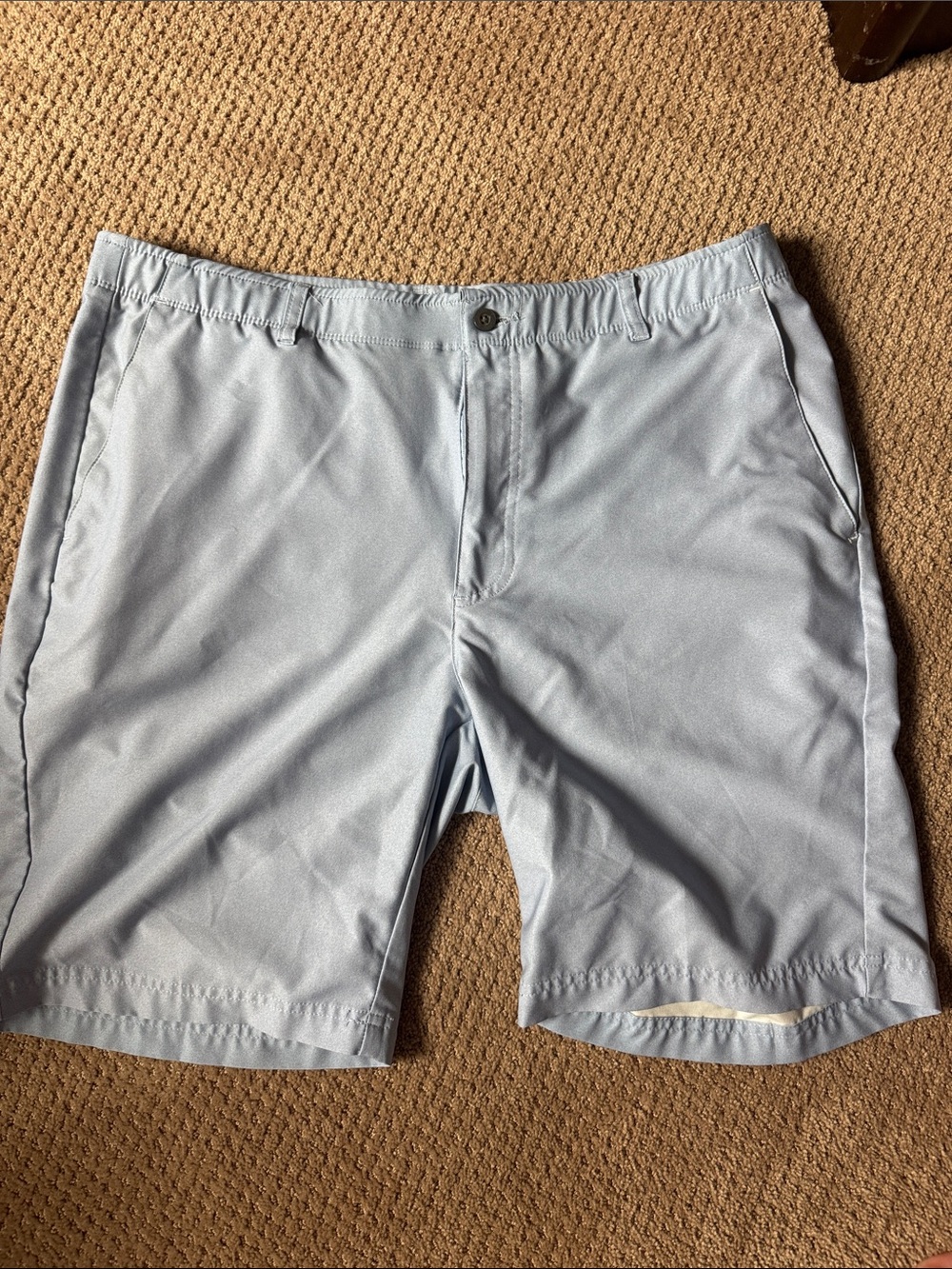 Pebble Beach Pale Blue Performance Flat Front Shorts